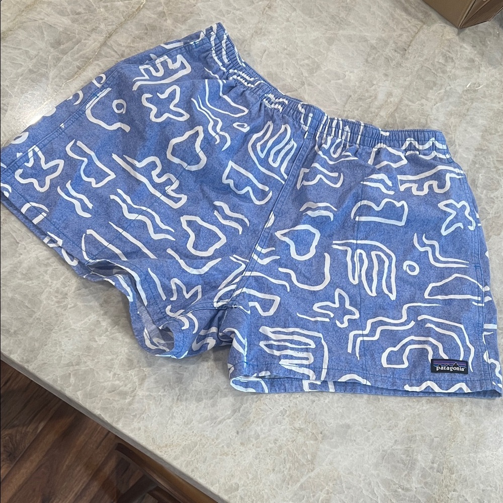 Patagonia Blue and White Patterned Women's Shorts